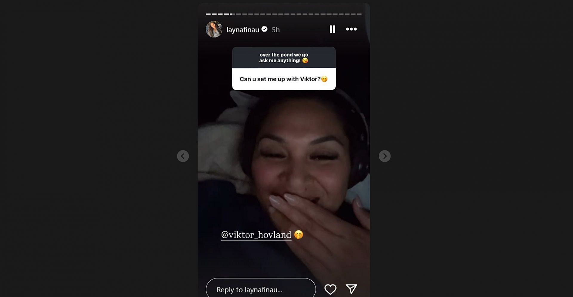 Finau’s wife Alayna hilariously reacts to fans' bold Viktor Hovland requests/@laynafinau